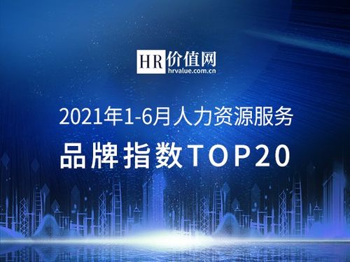 2021年1 6月人力资源服务品牌指数top20 榜单发布